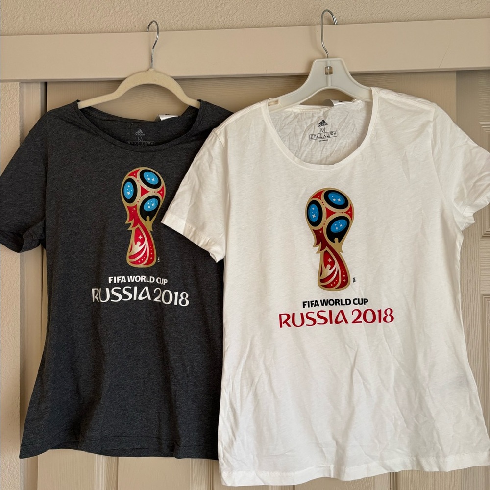 NWT Adidas FIFA World Cup 2018 T-Shirt - White and Gray in M